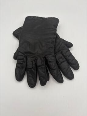 Vintage black leather cashmere lined gloves size 7